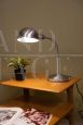 Industrial table lamp in satin steel