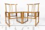 Pair of square Bernini chairs in beech                     
                            