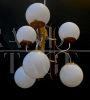 Modern antique chandelier attributed to Stilnovo with yellow structure