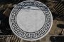 Antique round table top in inlaid Carrara marble