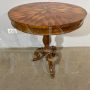 Antique round walnut table with Rolo inlay from the early 19th century