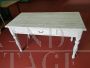 Shabby chic lacquered 19th century dining table with drawer