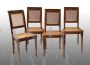 Set of four antique chairs in solid mahogany with bronze inserts