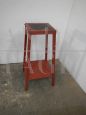 Industrial trestle table in red lacquered iron, 1960s