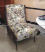 Pair of vintage 1950s armchairs in jungle fabric