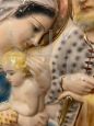 Antique plaque with the Holy Family in majolica by Mica Sesto Fiorentino, 1940