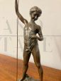 Antique bronze sculpture by Auguste Moreau with fisherman, end of the 19th century                          