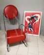 Art Deco style armchair by Hayek Gottwald in metal and red skai