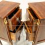Pair of Directoire bedside tables with bronzes in Retour d'Egypte style, Italy late 18th century