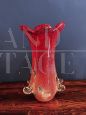 Moretti signed vase in red Murano glass, Italy 1960s