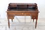 Antique Louis Philippe ladies' desk with upstand in solid walnut, 19th century