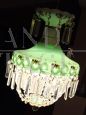 Vintage chandelier in decorated glass and Bohemian crystals, 1950s