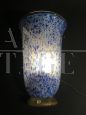 Single vase wall light by Stefano Toso in blue Murano glass