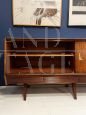 Italian sideboard with burgundy glass top, 1960s