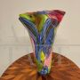 Large multicolored Murano glass flower vase, 1980s