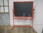 80s school blackboard in red metal and graphite  