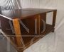 Large vintage coffee table in walnut with bottle holder