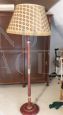Vintage wooden floor lamp with lampshade