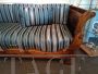 Antique Louis Philippe upholstered walnut sofa bed
