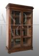 Antique Louis Philippe showcase bookcase in precious exotic woods