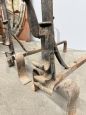 Pair of antique Tuscan andirons in wrought iron, 18th century