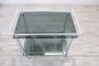 Vintage chromed food trolley with smoked glass tops, 1980s