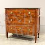 Antique 18th century Louis XVI chest of drawers in inlaid walnut                         
                            