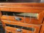 Antique cherry wood grocery shop drawer unit