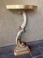 Baroque style console in white and gold painting, with rocaille leg