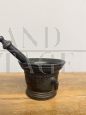 Antique Umbrian bronze mortar from the 16th century with pestle