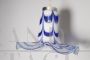 Mazzega Murano glass blue and white bell chandelier, 1970s