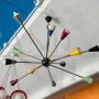 Original Sputnik chandelier by Stilnovo with 12 colored cone light points