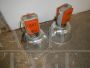Pair of 70s industrial metal lamps