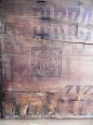 Vintage wooden Poretti beer chest trunk, 1912
