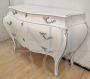 Vintage chest of drawers in Venetian Baroque style, white lacquered