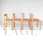 Set of four vintage Italian oak and Vienna straw chairs