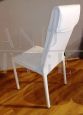 Design chairs in white hide and leather, Made in Italy 2000s