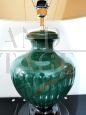 Green and gold ceramic living room table lamp