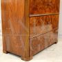 Antique Biedermeier dresser in walnut briar with drop-down top