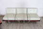 Saporiti sofa set in white and orange eco-leather, Italy 1960s