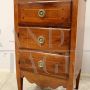 Antique Louis XVI bedside table in inlaid walnut, Italy 18th century