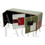 Vintage style multicolored glass sideboard