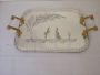 Barovier style mirrored Murano tray with gallant scene, 1950s