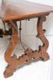 Antique refectory table in solid walnut, Naples, early 18th century