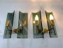 Pair of Veca wall lamps in smoked glass with 2 lights