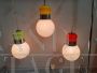 Set of 3 multicolored Murano glass bulb pendant lamps, 1960s