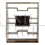 Design bookcase in brass and rosewood with central display case
