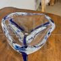 Clear and blue Murano glass centerpiece bowl, 1970s