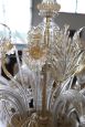 Vintage La Murrina chandelier in golden Murano glass with 6 lights