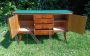 1950s sideboard with light blue glass top